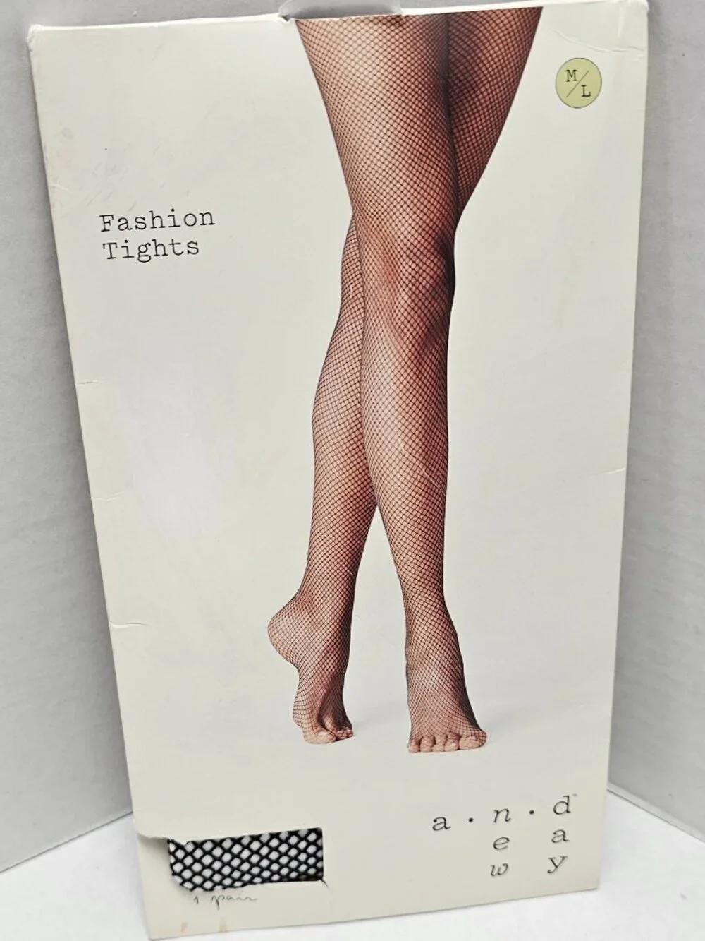 A New Day Womens Fashion Fishnet Black Tights Classic Diamond Pattern Mesh M/L